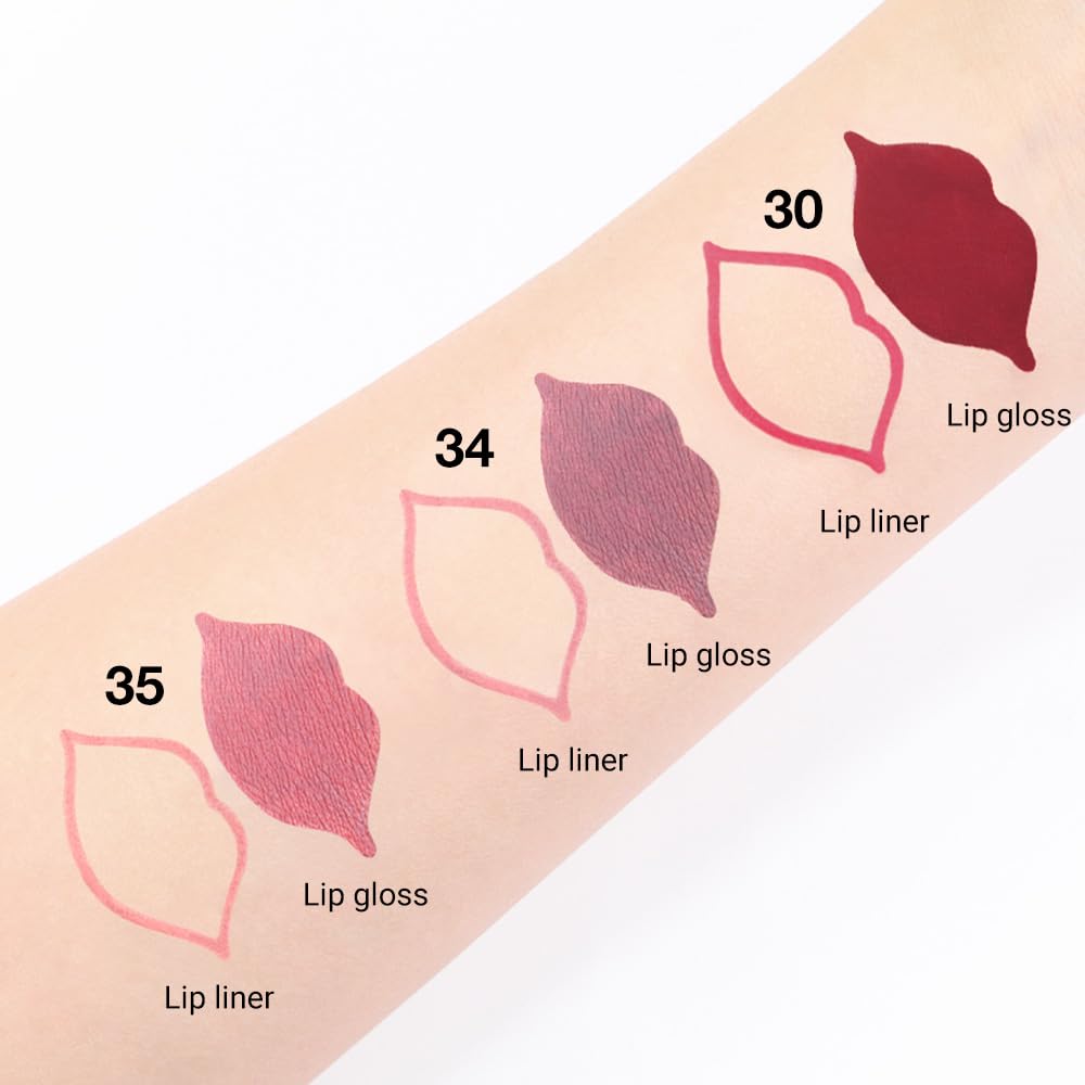 evpct 1Pcs Ruby Stoplight Red Lip Stain Paint Matte Lip Liner and Lipstick Set Long Lasting Smudge Proof labiales matte mate larga duracion listip 24 hours a prueba de agua mate 24 horas originales,05