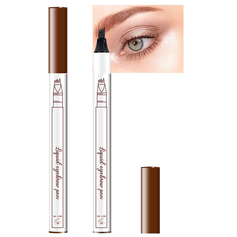 Eyebrow Ink Pencil by Brow Stylist -Micro 4 Point Brow Pen Lift & Snatch Eyebrow Pen Kits with 3 Eyebrow Stencil Long-Lasting Waterproof Natural Eyebrow Hair