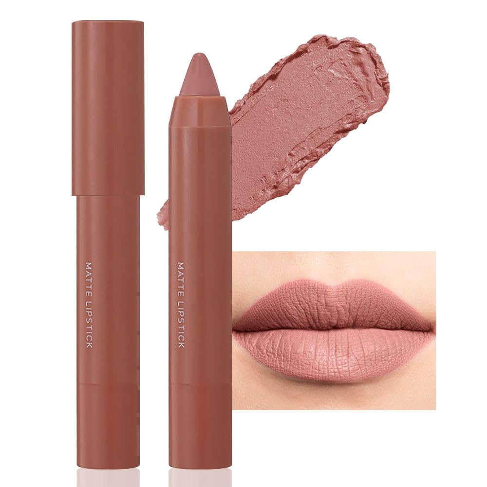 BINGBRUSH Crayon Matte Longwear Lipstick Pack Set,Moisture Smooth Color Stick Ultimate Lip Crayon for Makeup Collection - Waterproof Velvet Lipgloss (01#, 1 Count (Pack of 1))