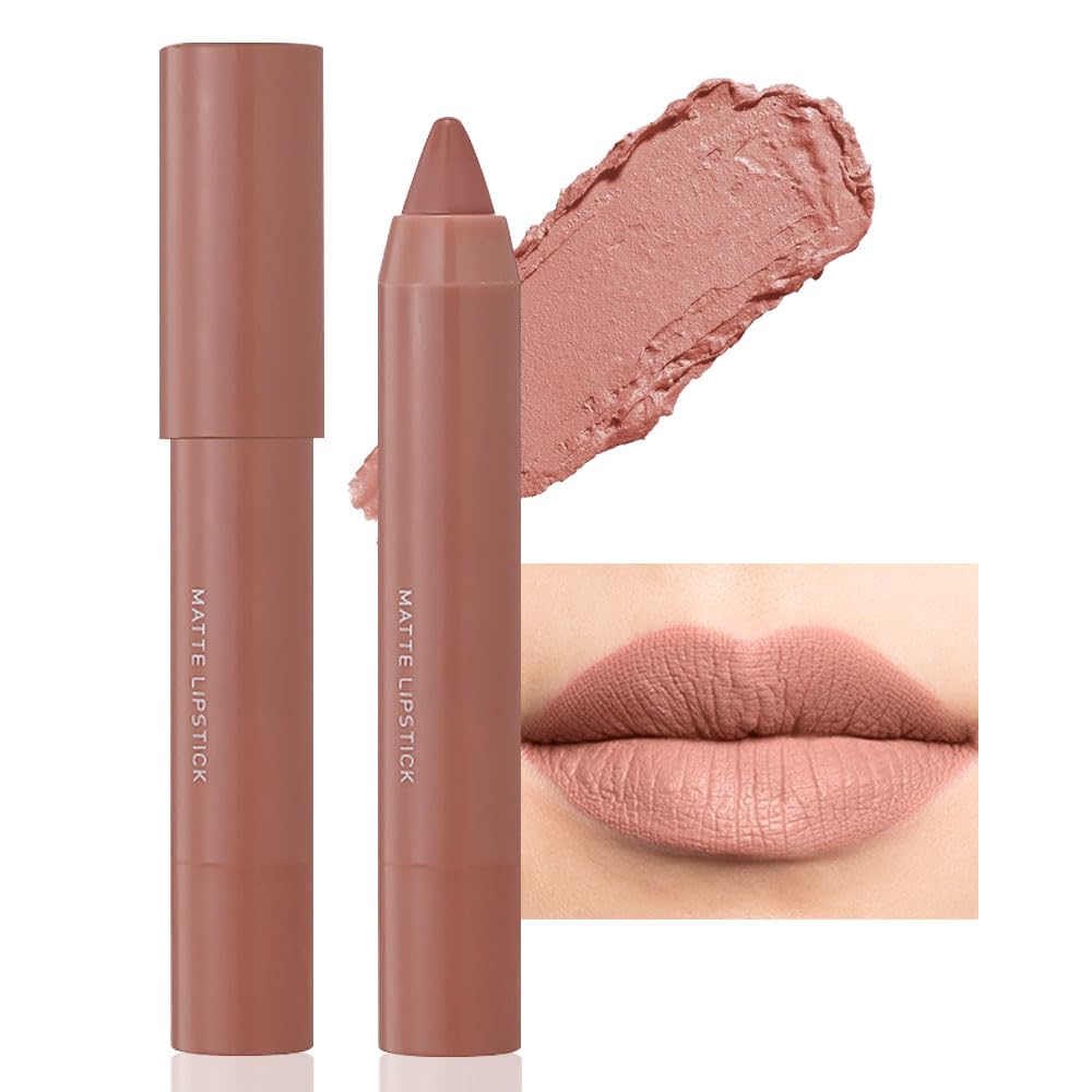 BINGBRUSH Crayon Matte Longwear Lipstick Pack Set,Moisture Smooth Color Stick Ultimate Lip Crayon for Makeup Collection - Waterproof Velvet Lipgloss (01#, 1 Count (Pack of 1))