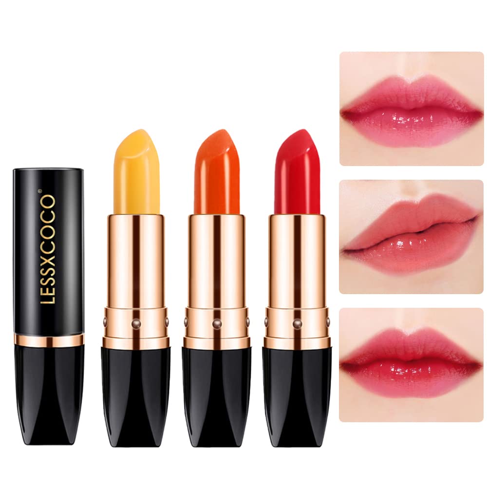 BINGBRUSH Color Changing Lipstick,Moisturizer Long Lasting Lip Care Lip Balm Magic Lip Gloss Lip Tint Stain Glossly Makeup Lipstick Set for Women