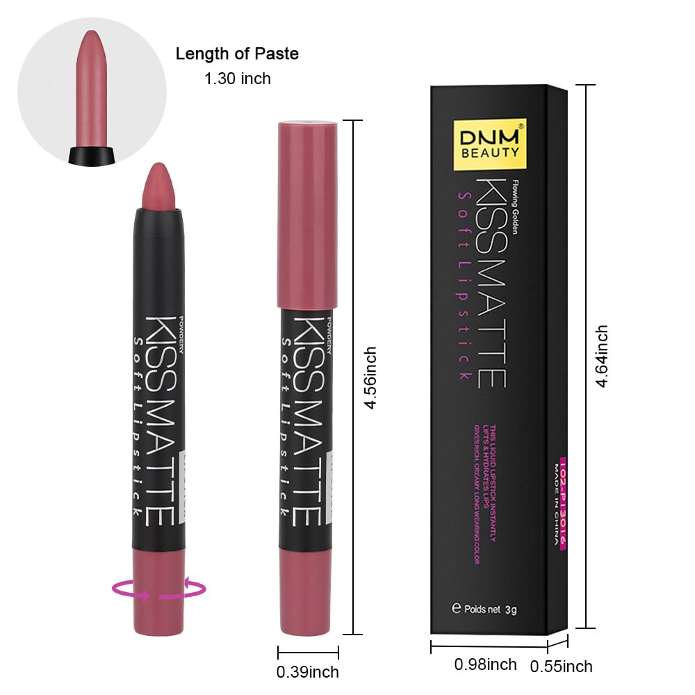 evpct 8Pcs Dark Ruby Red Plum Purple Wine Nude Beige Brown Matte Lipstick and Lip Crayon Liner Pencil Pen Set for Women labial labiales mate magicos 24 horas originales pintalabios permanente 24 horas