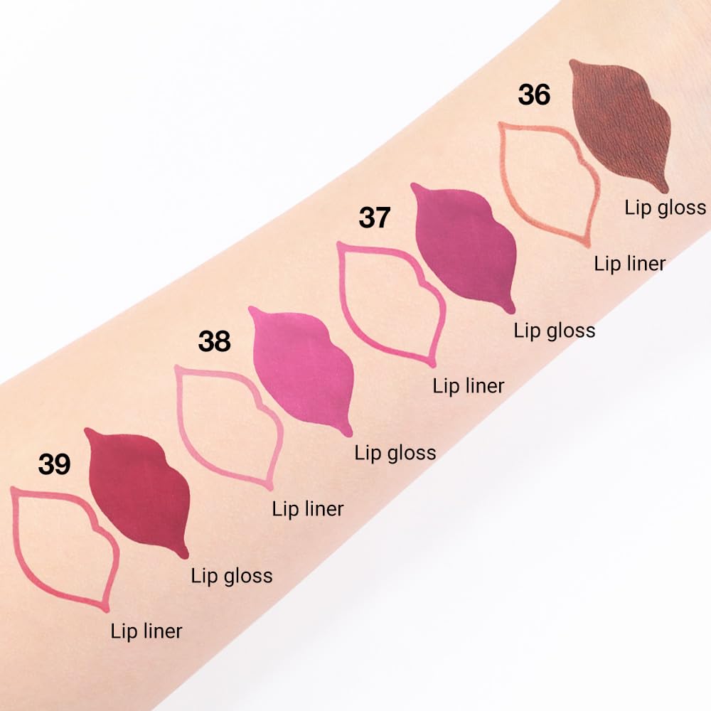 evpct 1Pcs Ruby Stoplight Red Lip Stain Paint Matte Lip Liner and Lipstick Set Long Lasting Smudge Proof labiales matte mate larga duracion listip 24 hours a prueba de agua mate 24 horas originales,05