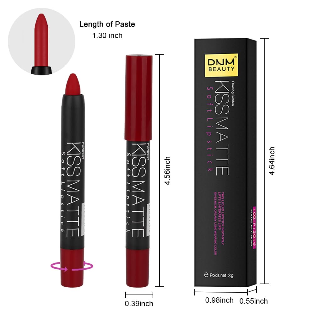 evpct 8Pcs Dark Ruby Red Plum Purple Wine Nude Beige Brown Matte Lipstick and Lip Crayon Liner Pencil Pen Set for Women labial labiales mate magicos 24 horas originales pintalabios permanente 24 horas