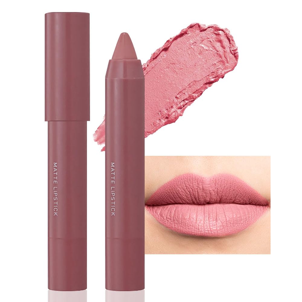 BINGBRUSH Crayon Matte Longwear Lipstick Pack Set,Moisture Smooth Color Stick Ultimate Lip Crayon for Makeup Collection - Waterproof Velvet Lipgloss (01#, 1 Count (Pack of 1))