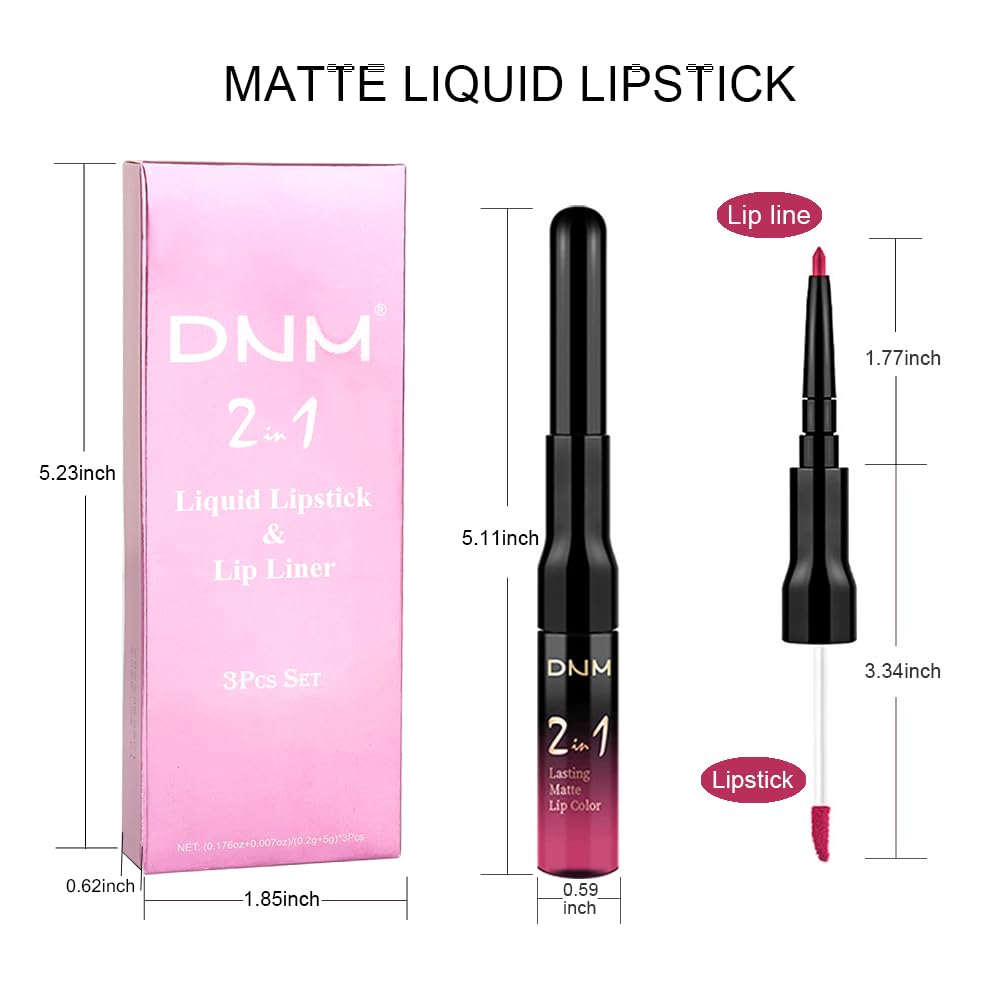 evpct 1Pcs Ruby Stoplight Red Lip Stain Paint Matte Lip Liner and Lipstick Set Long Lasting Smudge Proof labiales matte mate larga duracion listip 24 hours a prueba de agua mate 24 horas originales,05