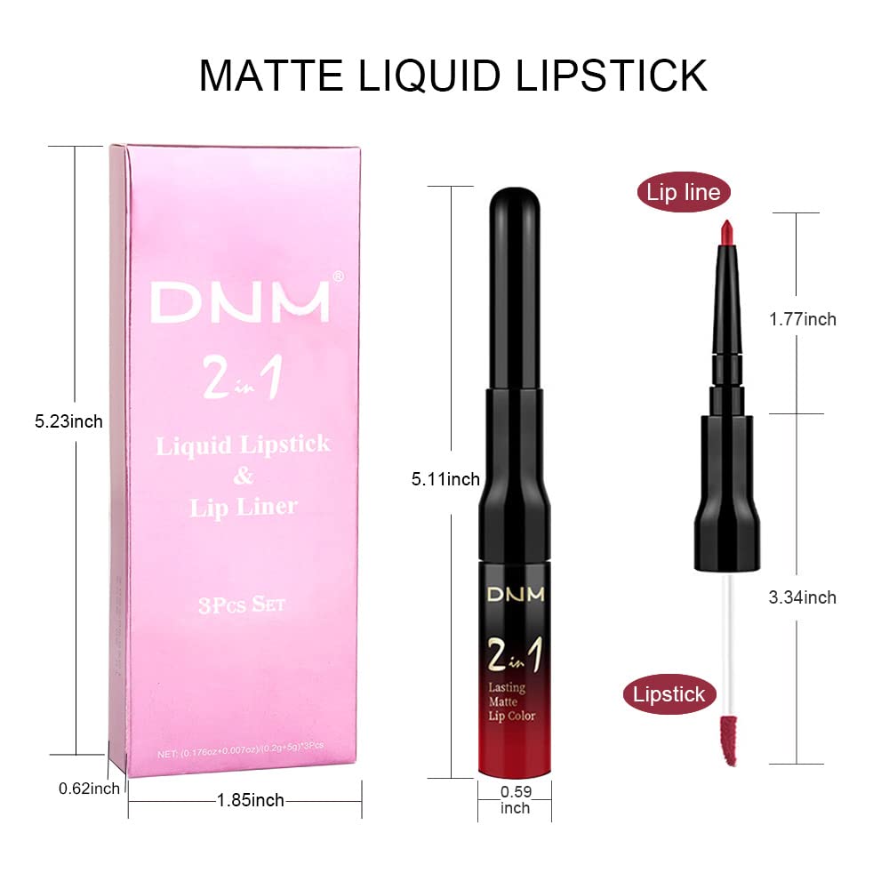 evpct 1Pcs Ruby Stoplight Red Lip Stain Paint Matte Lip Liner and Lipstick Set Long Lasting Smudge Proof labiales matte mate larga duracion listip 24 hours a prueba de agua mate 24 horas originales,05