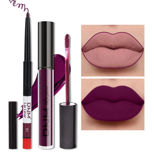 evpct DNM 3Pcs Dark Ruby Fire Red Matte Liquid Lipstick Lip Stain Lipgloss sets for Women 24 Hour Red Matte Lipstick Long Lasting Smudge Proof