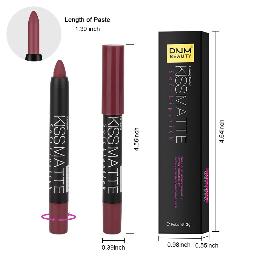 evpct 8Pcs Dark Ruby Red Plum Purple Wine Nude Beige Brown Matte Lipstick and Lip Crayon Liner Pencil Pen Set for Women labial labiales mate magicos 24 horas originales pintalabios permanente 24 horas