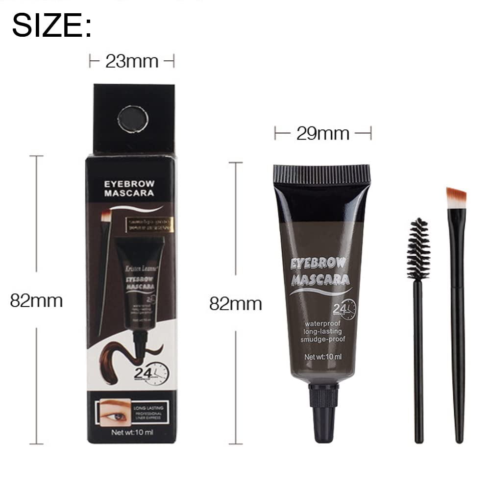 Tinted Thickening Eyebrow Mascara with Two Eyebrow Brushes,Brow Fast Sculpt,Waterproof,Transfer-proof,Eyebrow Tinting Kit- Cruelty Free