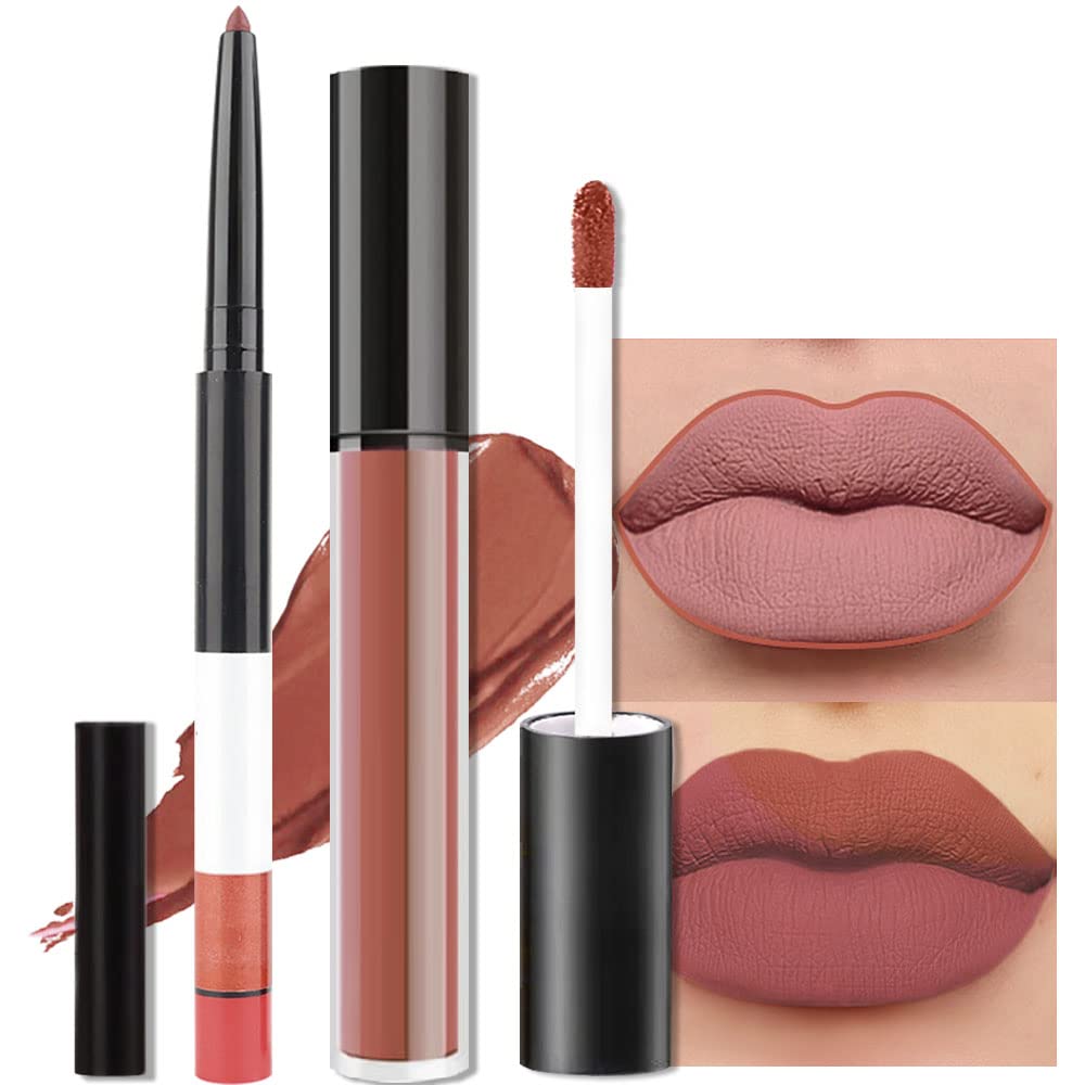 evpct DNM 3Pcs Dark Ruby Fire Red Matte Liquid Lipstick Lip Stain Lipgloss sets for Women 24 Hour Red Matte Lipstick Long Lasting Smudge Proof