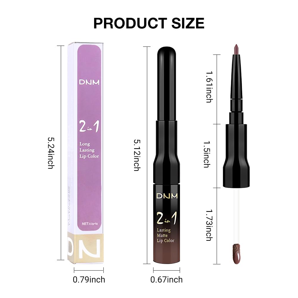 evpct 1Pcs Ruby Stoplight Red Lip Stain Paint Matte Lip Liner and Lipstick Set Long Lasting Smudge Proof labiales matte mate larga duracion listip 24 hours a prueba de agua mate 24 horas originales,05