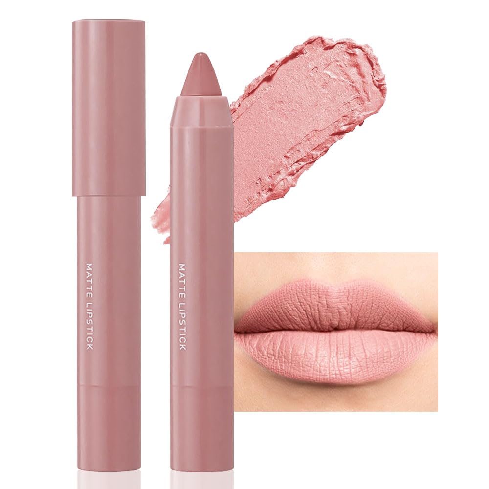BINGBRUSH Crayon Matte Longwear Lipstick Pack Set,Moisture Smooth Color Stick Ultimate Lip Crayon for Makeup Collection - Waterproof Velvet Lipgloss (01#, 1 Count (Pack of 1))