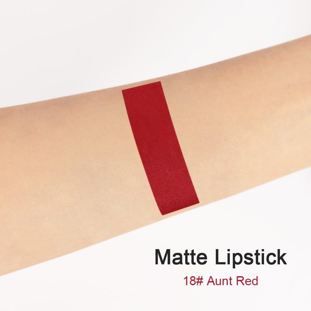 evpct 8Pcs Dark Ruby Red Plum Purple Wine Nude Beige Brown Matte Lipstick and Lip Crayon Liner Pencil Pen Set for Women labial labiales mate magicos 24 horas originales pintalabios permanente 24 horas