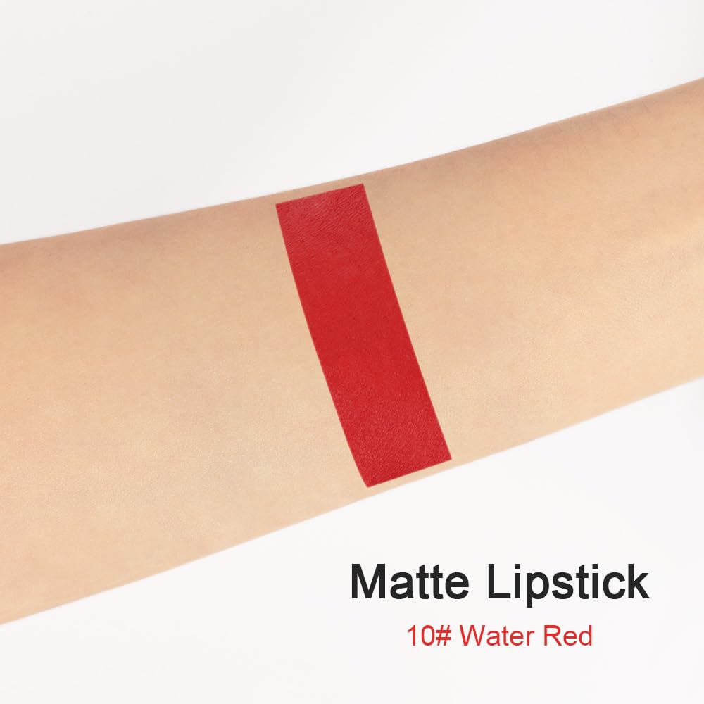 evpct 8Pcs Dark Ruby Red Plum Purple Wine Nude Beige Brown Matte Lipstick and Lip Crayon Liner Pencil Pen Set for Women labial labiales mate magicos 24 horas originales pintalabios permanente 24 horas