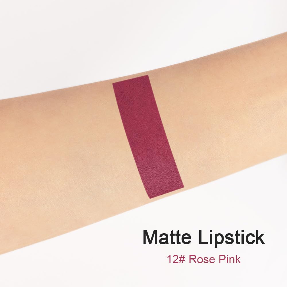 evpct 8Pcs Dark Ruby Red Plum Purple Wine Nude Beige Brown Matte Lipstick and Lip Crayon Liner Pencil Pen Set for Women labial labiales mate magicos 24 horas originales pintalabios permanente 24 horas