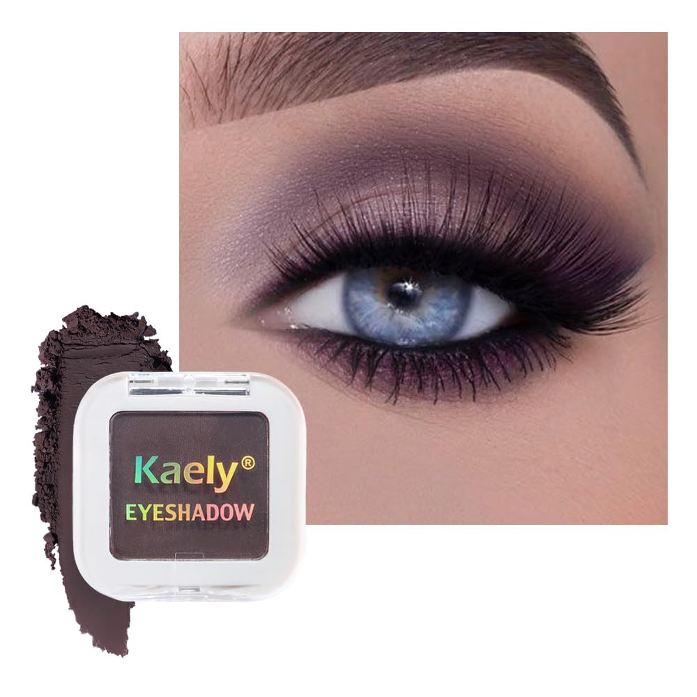 Kaely Pressed Single Eyeshadow Makeup, Taupe Matte Highly Pigmented Monochrome Eye Shadow Palette, Waterproof Neutral Powde Mini Eyeshadow, sombras para ojos, Lightweight Blendable, 05