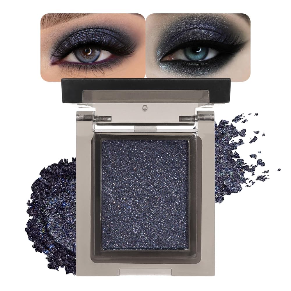 Single Gold Brown Glitter Shimmer Eyeshadow,Bright High Pigment Intense Monochrome Eye Shadow,Buildable Sparkly Eye Glitter Shimmer Finish,24 Hour Eye Makeup Longwear Waterproof,Blendable