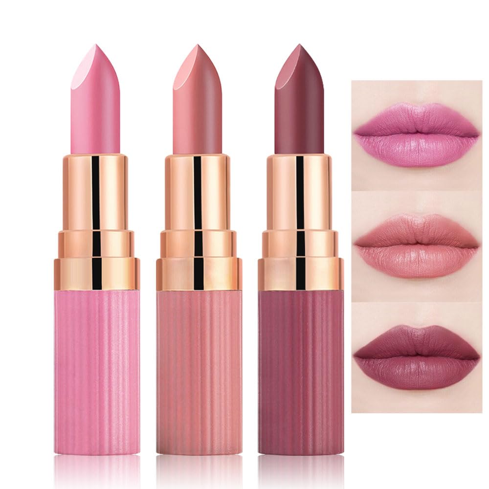 Nude Lipstick Matte Sets,Light to Dark Velvet Lipstick for Women Long Lasting Waterproof 24 Hours Lip Stick Lip Stain Makeup Gift Sets,labiales mate 24 horas originales