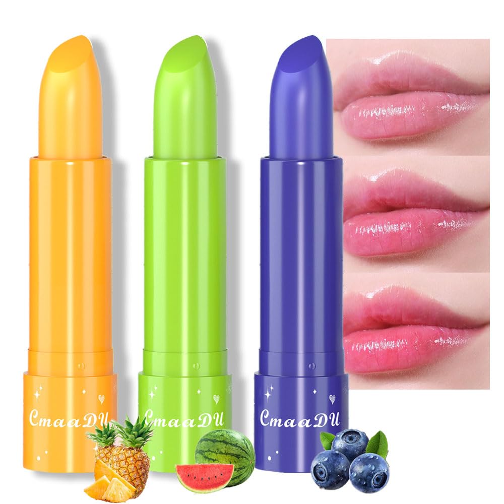BINGBRUSH Color Changing Lipstick,Moisturizer Long Lasting Lip Care Lip Balm Magic Lip Gloss Lip Tint Stain Glossly Makeup Lipstick Set for Women