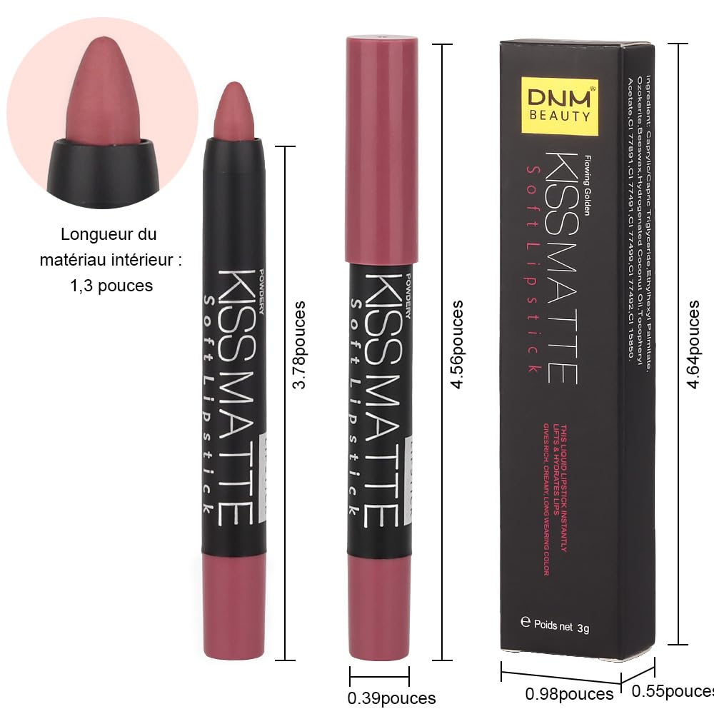evpct 8Pcs Dark Ruby Red Plum Purple Wine Nude Beige Brown Matte Lipstick and Lip Crayon Liner Pencil Pen Set for Women labial labiales mate magicos 24 horas originales pintalabios permanente 24 horas
