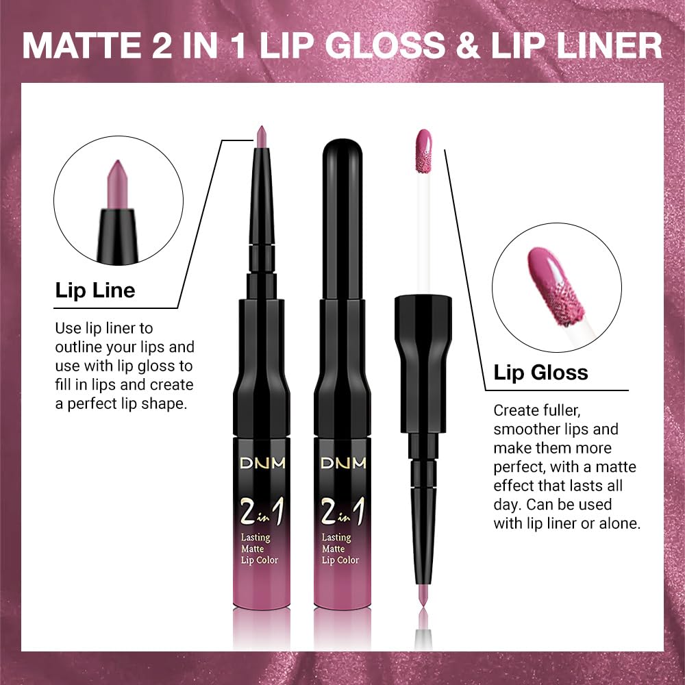 evpct 1Pcs Ruby Stoplight Red Lip Stain Paint Matte Lip Liner and Lipstick Set Long Lasting Smudge Proof labiales matte mate larga duracion listip 24 hours a prueba de agua mate 24 horas originales,05