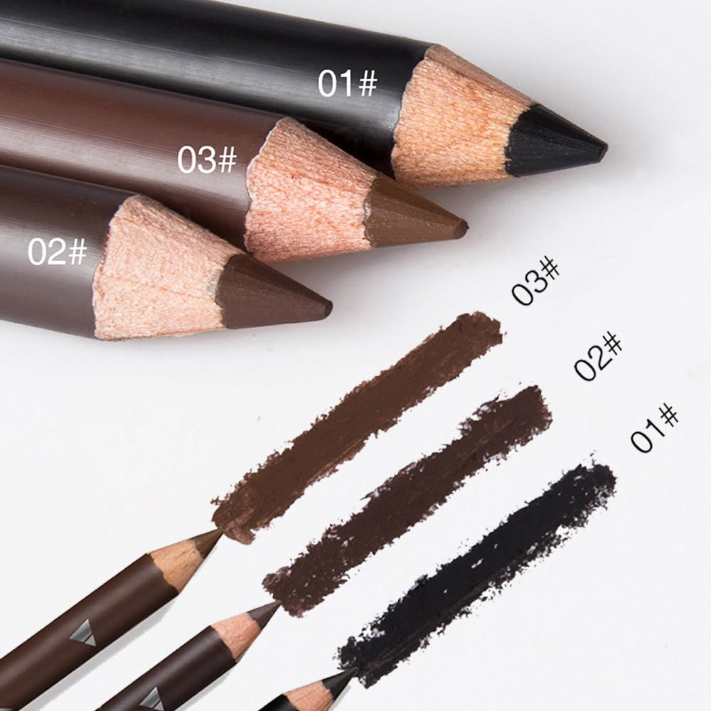 Eyebrow pencil black, wooden hard-core eyebrow pencils, eyebrow pencil Black, eyebrow and eyeliner pencils, waterproof and sweat-proof, beginner makeup eyebrow pencil, Black eyeliner pencils