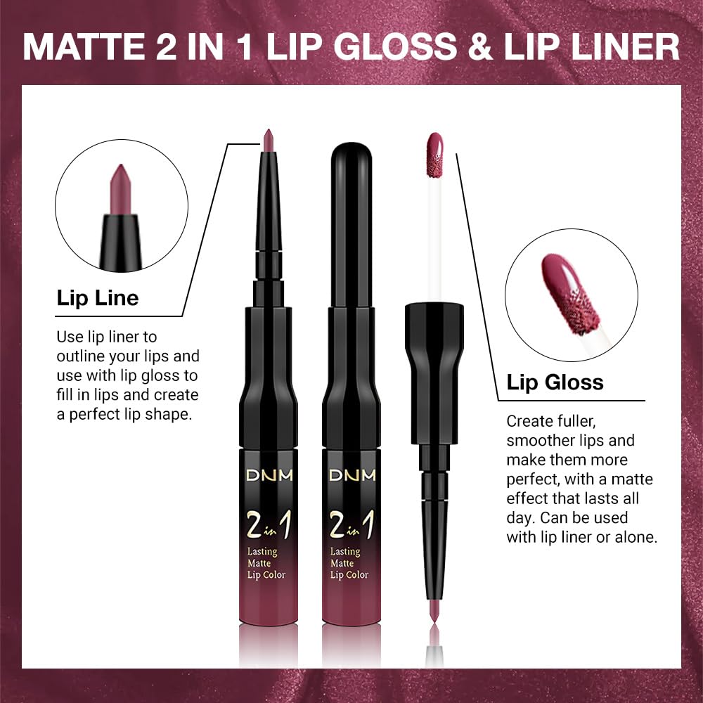 evpct 1Pcs Ruby Stoplight Red Lip Stain Paint Matte Lip Liner and Lipstick Set Long Lasting Smudge Proof labiales matte mate larga duracion listip 24 hours a prueba de agua mate 24 horas originales,05