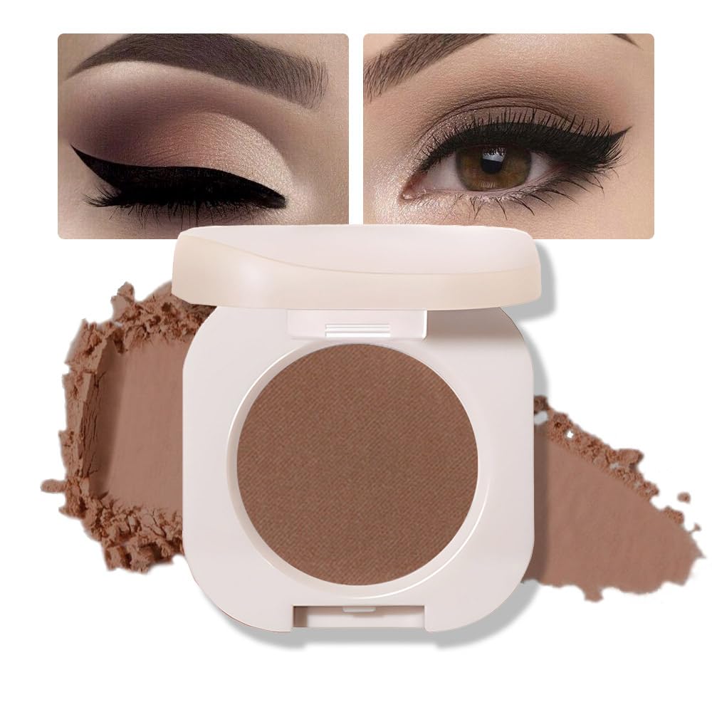 Single Gold Brown Glitter Shimmer Eyeshadow,Bright High Pigment Intense Monochrome Eye Shadow,Buildable Sparkly Eye Glitter Shimmer Finish,24 Hour Eye Makeup Longwear Waterproof,Blendable
