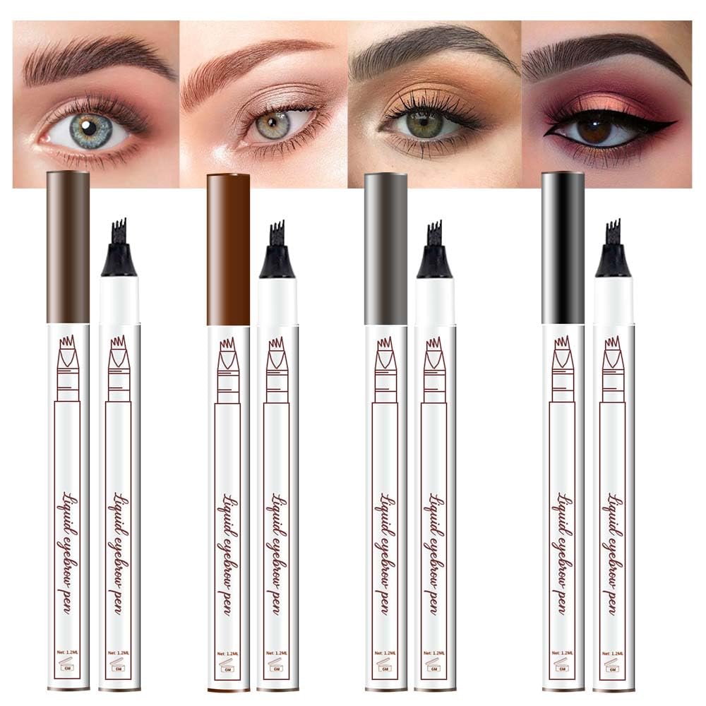 Eyebrow Ink Pencil by Brow Stylist -Micro 4 Point Brow Pen Lift & Snatch Eyebrow Pen Kits with 3 Eyebrow Stencil Long-Lasting Waterproof Natural Eyebrow Hair