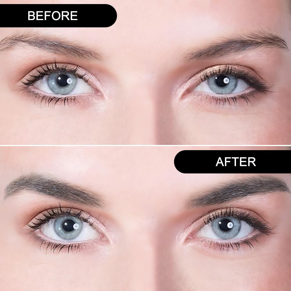 Kaely 2 Color Eyebrow Powder Makeup Kit, Eye Brow Contour Palette for Beginners, Long Lasting Waterproof Eye Brow Powder with Brow Brush, Get Full Defined Natural Brows, 03 Light Brown & Dark Brown