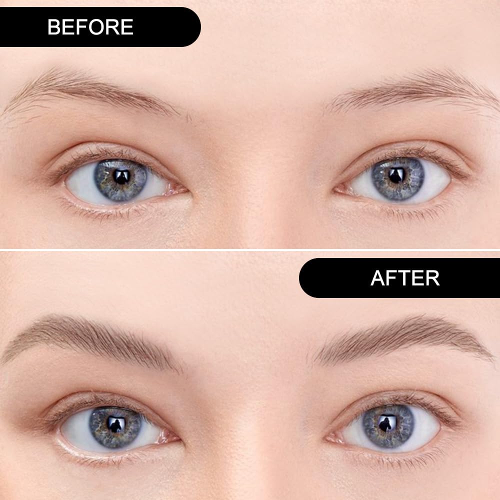 Kaely 2 Color Eyebrow Powder Makeup Kit, Eye Brow Contour Palette for Beginners, Long Lasting Waterproof Eye Brow Powder with Brow Brush, Get Full Defined Natural Brows, 03 Light Brown & Dark Brown