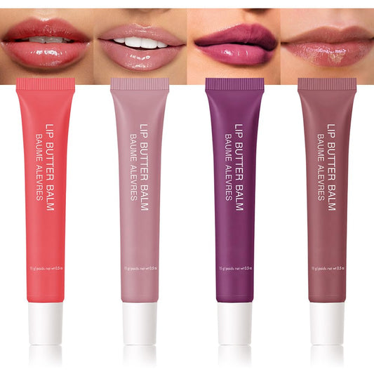 Tinted Lip Balm Serum Makeup, Squeeze Hydrating Tint Lips Balms Serum Cosmetic, Women Care Glossy Nourishing Plumping Lip Stain Gloss Lipstick, Suitable for dry lips, Long-Lasting Color 08