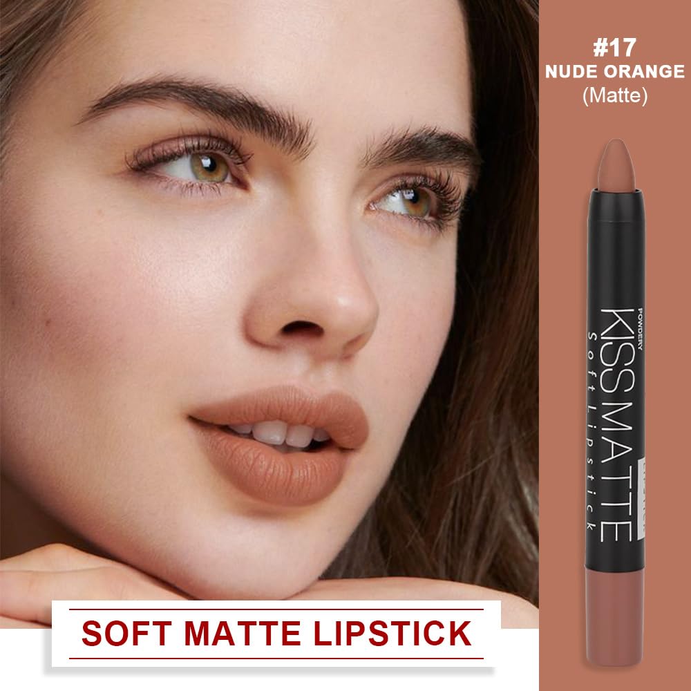 evpct 8Pcs Dark Ruby Red Plum Purple Wine Nude Beige Brown Matte Lipstick and Lip Crayon Liner Pencil Pen Set for Women labial labiales mate magicos 24 horas originales pintalabios permanente 24 horas