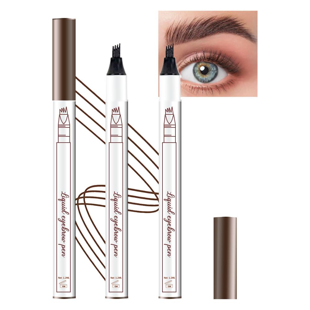 Eyebrow Ink Pencil by Brow Stylist -Micro 4 Point Brow Pen Lift & Snatch Eyebrow Pen Kits with 3 Eyebrow Stencil Long-Lasting Waterproof Natural Eyebrow Hair
