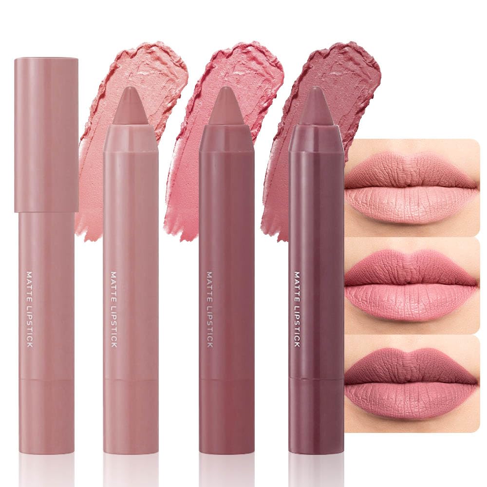 BINGBRUSH Crayon Matte Longwear Lipstick Pack Set,Moisture Smooth Color Stick Ultimate Lip Crayon for Makeup Collection - Waterproof Velvet Lipgloss (01#, 1 Count (Pack of 1))
