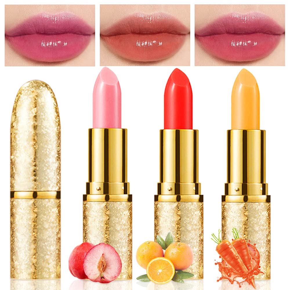 BINGBRUSH Color Changing Lipstick,Moisturizer Long Lasting Lip Care Lip Balm Magic Lip Gloss Lip Tint Stain Glossly Makeup Lipstick Set for Women