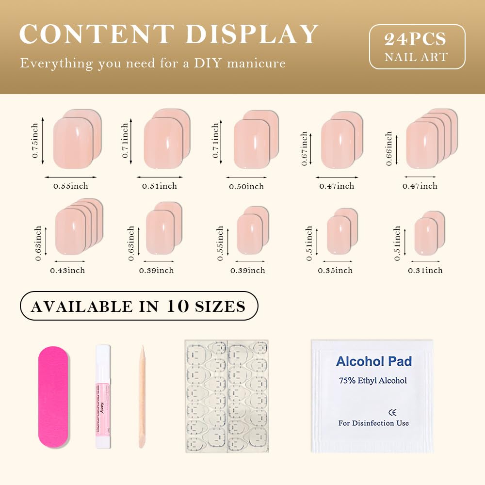 evpct Nude Cat Eye Short Press on Nails Square, Short Square Stick on Nails for Women Gift, Pearl White Metallic Glitter Glossy Reusable Spring Summer Soft Gel Press on Acrylic Fake Nail with Designs
