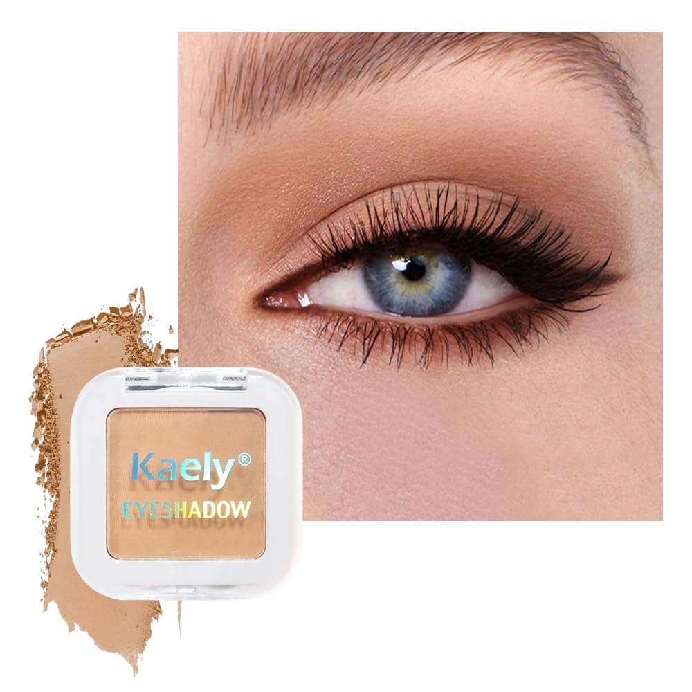Kaely Pressed Single Eyeshadow Makeup, Taupe Matte Highly Pigmented Monochrome Eye Shadow Palette, Waterproof Neutral Powde Mini Eyeshadow, sombras para ojos, Lightweight Blendable, 05