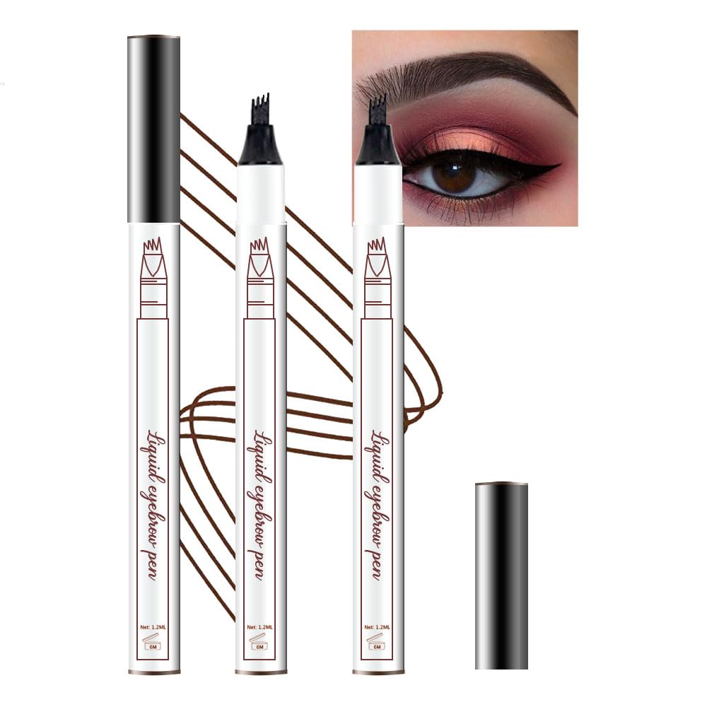 Eyebrow Ink Pencil by Brow Stylist -Micro 4 Point Brow Pen Lift & Snatch Eyebrow Pen Kits with 3 Eyebrow Stencil Long-Lasting Waterproof Natural Eyebrow Hair