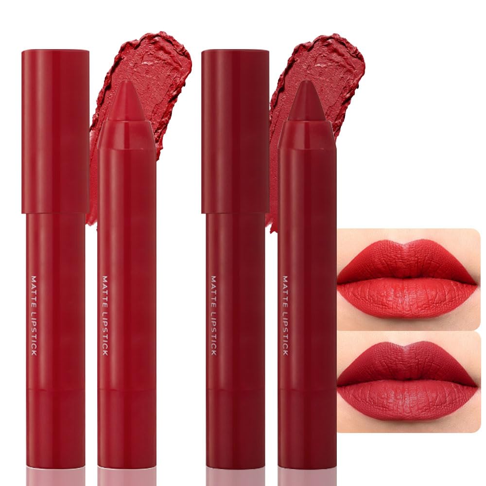 BINGBRUSH Crayon Matte Longwear Lipstick Pack Set,Moisture Smooth Color Stick Ultimate Lip Crayon for Makeup Collection - Waterproof Velvet Lipgloss (01#, 1 Count (Pack of 1))