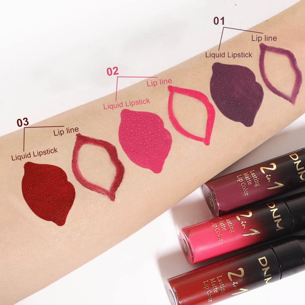 evpct 1Pcs Ruby Stoplight Red Lip Stain Paint Matte Lip Liner and Lipstick Set Long Lasting Smudge Proof labiales matte mate larga duracion listip 24 hours a prueba de agua mate 24 horas originales,05
