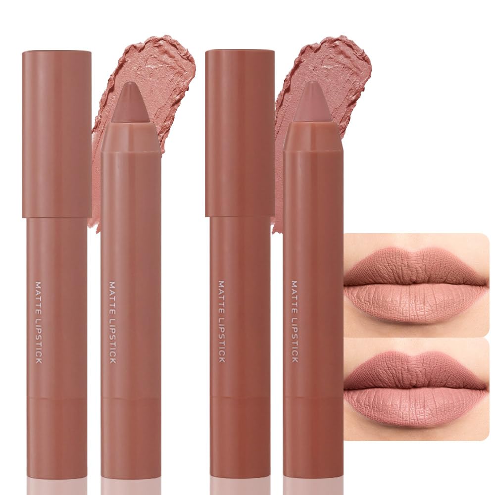 BINGBRUSH Crayon Matte Longwear Lipstick Pack Set,Moisture Smooth Color Stick Ultimate Lip Crayon for Makeup Collection - Waterproof Velvet Lipgloss (01#, 1 Count (Pack of 1))