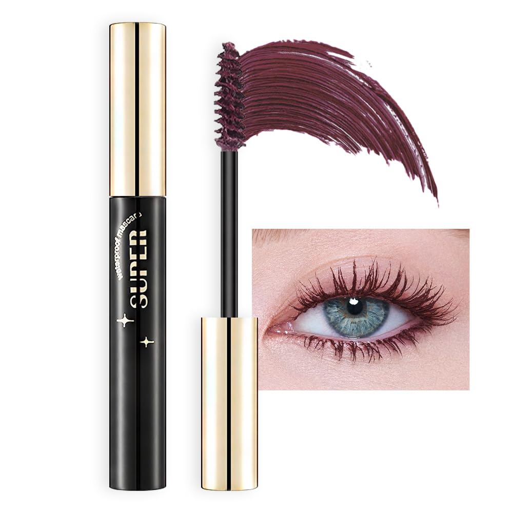 Colored Colorful Waterproof Mascara for Eyelashes Set,Blue White Black Brown Purple Long lasting Charming Voluminous Cruelty Free Vegan Eye Makeup