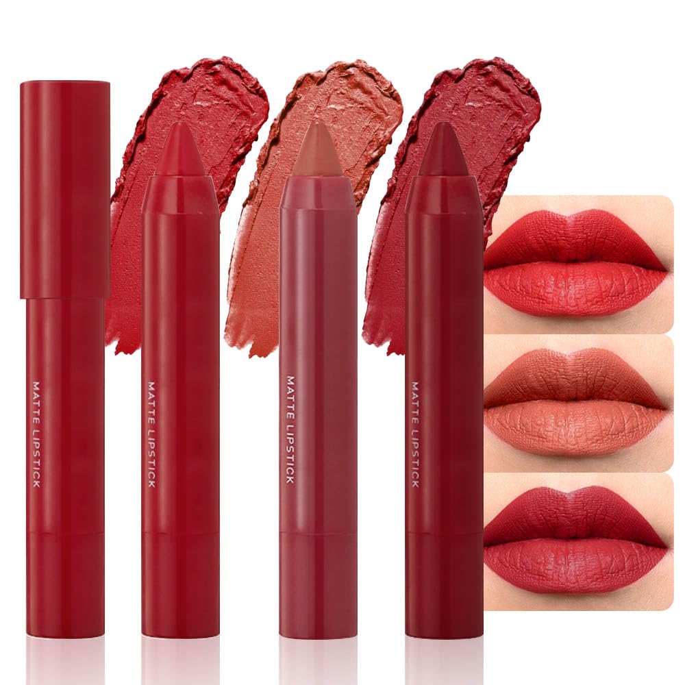 BINGBRUSH Crayon Matte Longwear Lipstick Pack Set,Moisture Smooth Color Stick Ultimate Lip Crayon for Makeup Collection - Waterproof Velvet Lipgloss (01#, 1 Count (Pack of 1))