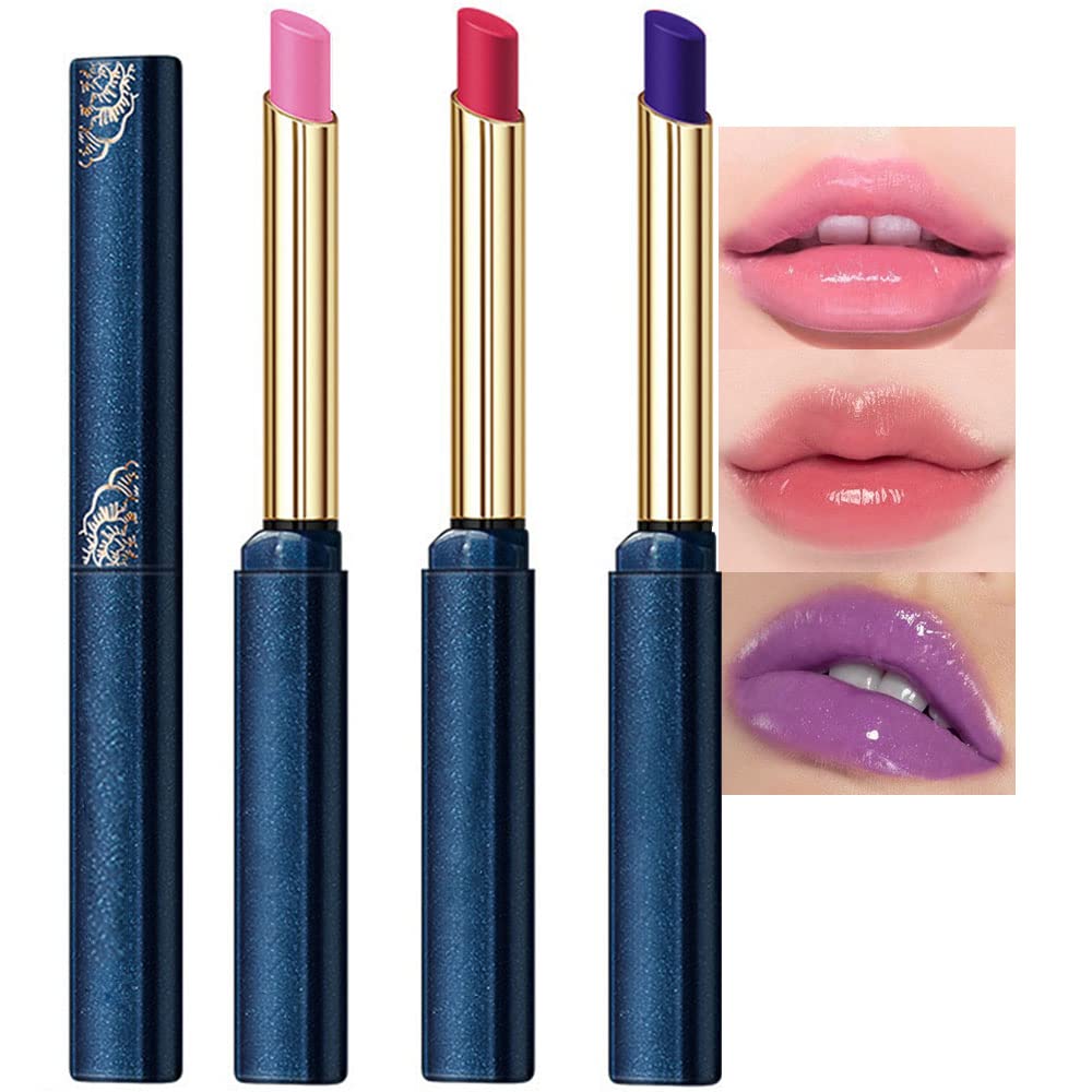 BINGBRUSH Color Changing Lipstick,Moisturizer Long Lasting Lip Care Lip Balm Magic Lip Gloss Lip Tint Stain Glossly Makeup Lipstick Set for Women