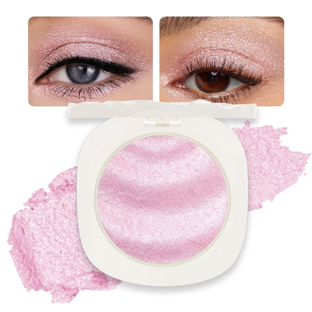 Single Gold Brown Glitter Shimmer Eyeshadow,Bright High Pigment Intense Monochrome Eye Shadow,Buildable Sparkly Eye Glitter Shimmer Finish,24 Hour Eye Makeup Longwear Waterproof,Blendable