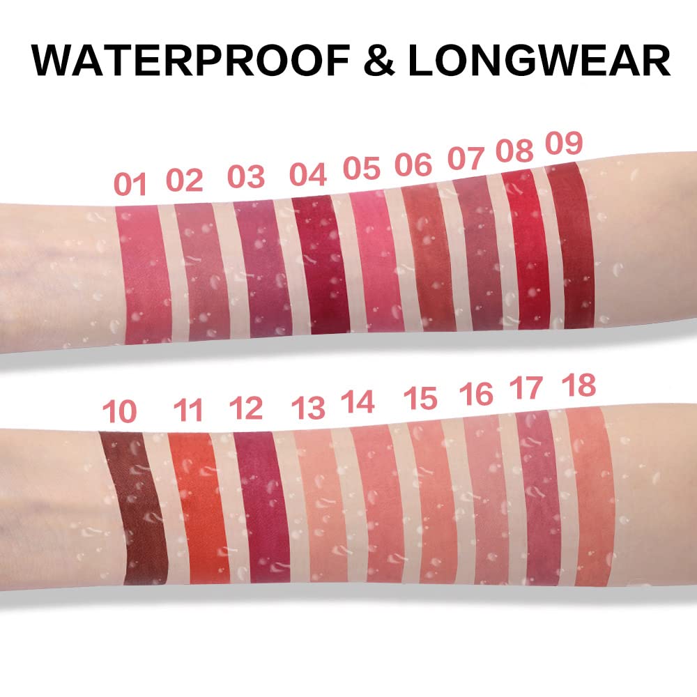 evpct 8Pcs Dark Ruby Red Plum Purple Wine Nude Beige Brown Matte Lipstick and Lip Crayon Liner Pencil Pen Set for Women labial labiales mate magicos 24 horas originales pintalabios permanente 24 horas