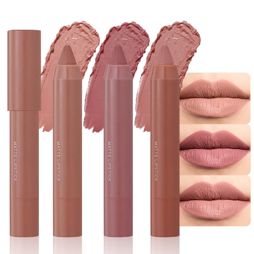 BINGBRUSH Crayon Matte Longwear Lipstick Pack Set,Moisture Smooth Color Stick Ultimate Lip Crayon for Makeup Collection - Waterproof Velvet Lipgloss (01#, 1 Count (Pack of 1))