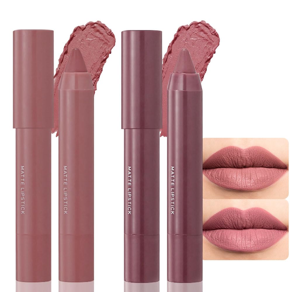 BINGBRUSH Crayon Matte Longwear Lipstick Pack Set,Moisture Smooth Color Stick Ultimate Lip Crayon for Makeup Collection - Waterproof Velvet Lipgloss (01#, 1 Count (Pack of 1))